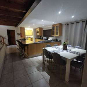 Open-plan kitchen and dining area